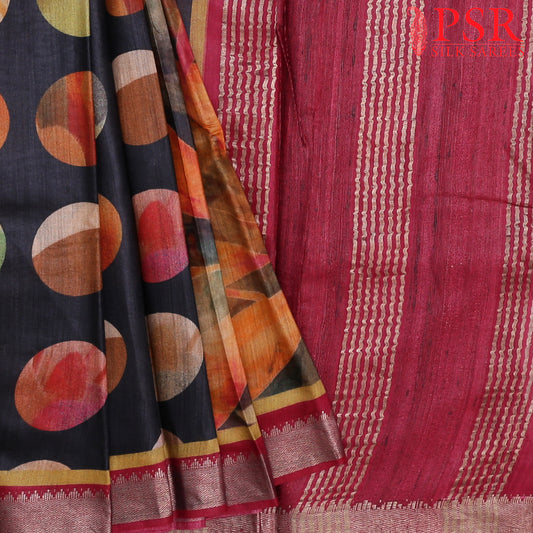 Orange Munga Silk Saree