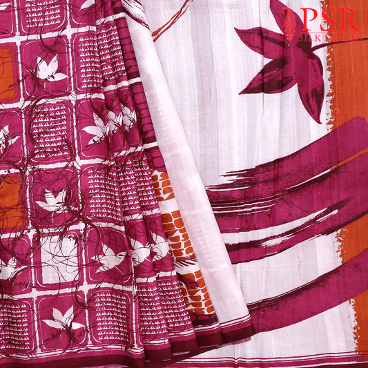 Pearl White Murshidabad Silk Saree