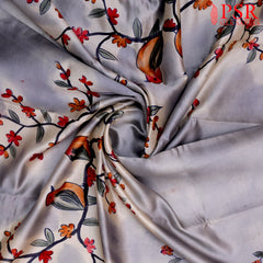 Beige & Grey Murshidabad Silk Saree