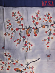 Beige & Grey Murshidabad Silk Saree