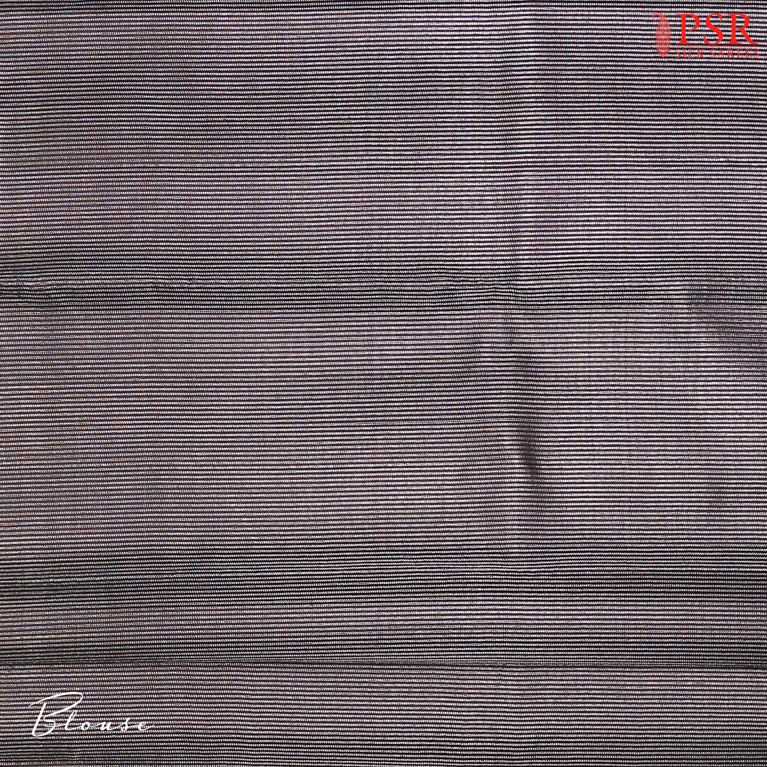 Matching Black blouse with elegant silver zari stripes for a sophisticated finish