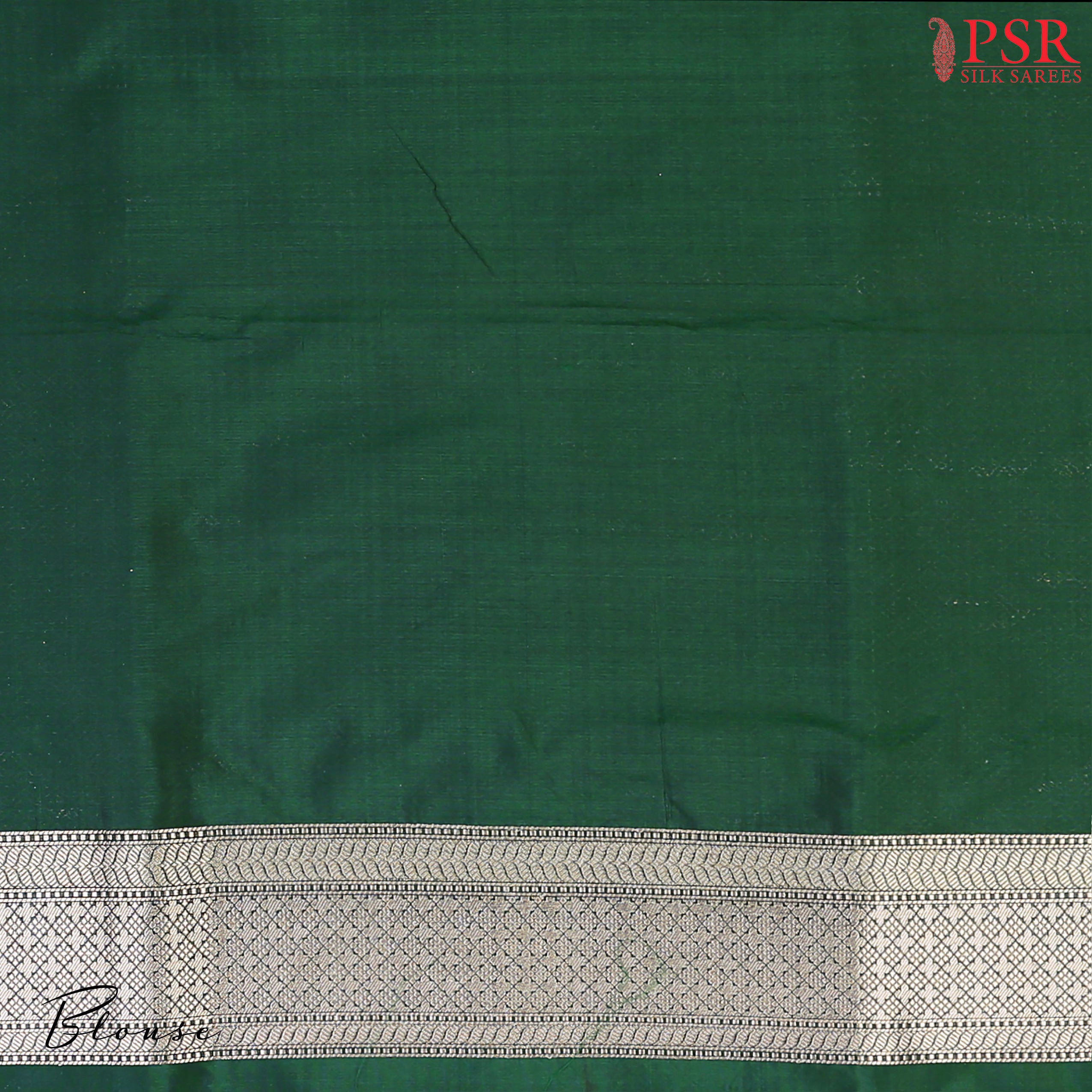 PSR Silk Sarees presents an elegant Dark Green Banaras Silk Saree, a masterpiece of heritage and craftsmanship.