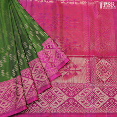 Elevate your style with the exquisite Dark Green Soft Silk Saree from PSR Silks.