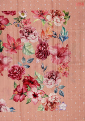 Coral Peach Semi Dupion Saree