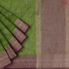Pickle Green Bamboo Silk Sarees