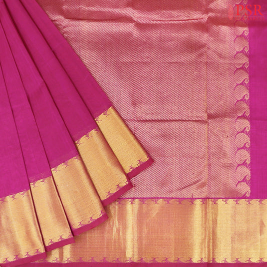 Magenta Cotton Silk Saree