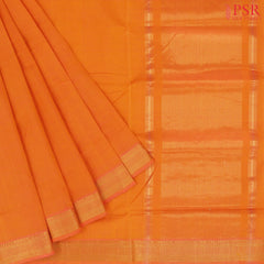 Tangerine Orange Mangalagiri Cotton Saree