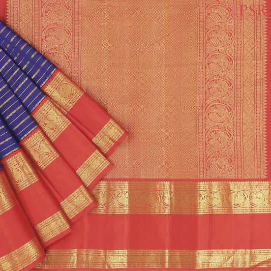 Navy Blue Kanchipuram Silk Saree
