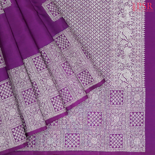 Dark Purple Kanchipuram Silk Saree