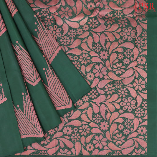 Dark Green Kanchipuram Silk Saree