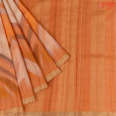 Orange & Peach Kadhi Tussar Silk Saree