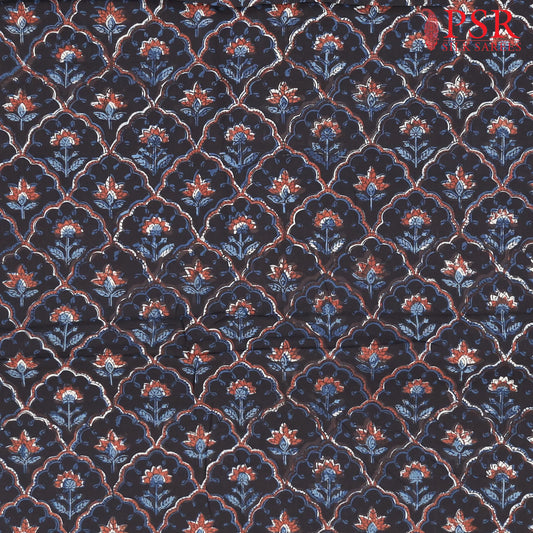 Black Ajrakh Print Running Material