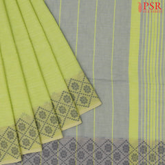 Soft Chartreuse Green Byloom Cotton Saree