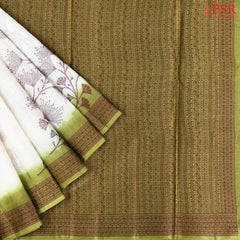 Floral Beige Banaras Tussar Silk Saree