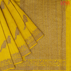 Corn Yellow Banaras Jute Silk Saree