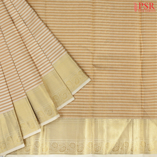 Beige Fancy Kanchipuram Silk Saree