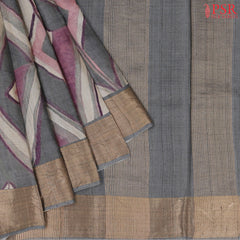 Zinc Grey Kadhi Tussar Silk Saree