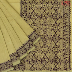 Light Olive Bengal Cotton Saree