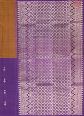 Spanish Violet & Dark Mustard Brown Kanchipuram Silk Saree