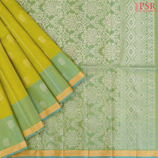 Olive Yellow Soft Silk Saree