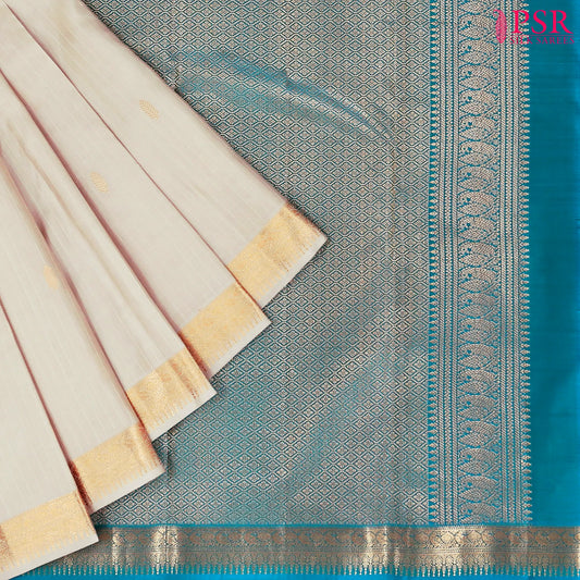 Light Beige Fancy Kanchipuram Silk Saree