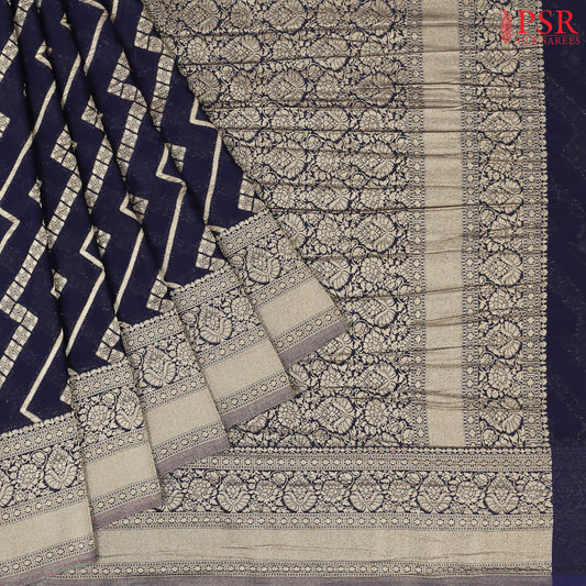 Midnight Blue Georgette Saree