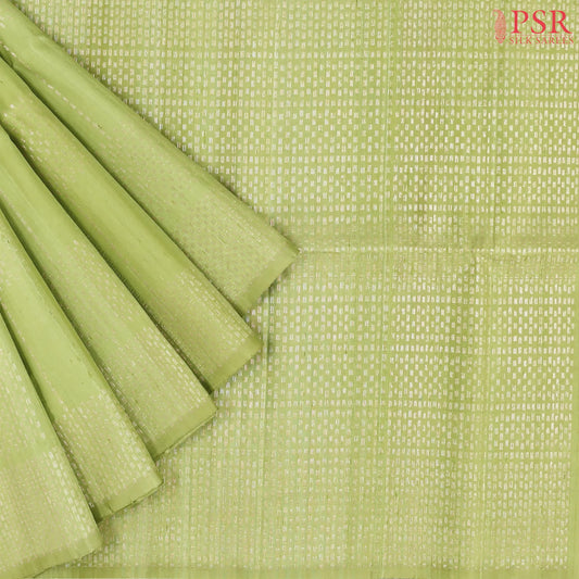 Pistachio Green Soft Jute Silk Saree