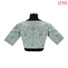 Light Turquoise Dupion Silk Designer Blouse