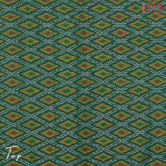 Emerald Green & Auburn Pochampally Silk Cotton Dress Material