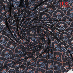 Black Ajrakh Print Running Material