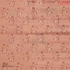 Coral Peach Semi Dupion Saree