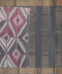 Zinc Grey Kadhi Tussar Silk Saree