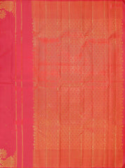 Cerise Red Kanchipuram Silk Saree