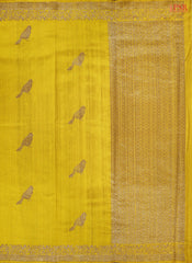 Corn Yellow Banaras Jute Silk Saree