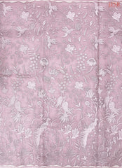 Lilac Purple Organza Embroidery Saree