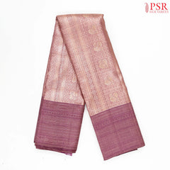 Copper Purple Kanchipuram Jacquard Silk Saree