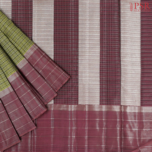 Olive Green Kanchipuram Silk Saree