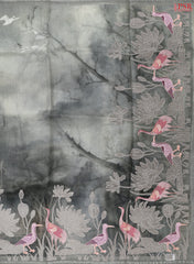 Nevada Grey Organza Embroidery Saree