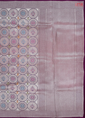 Magenta Purple Semi Banaras Saree