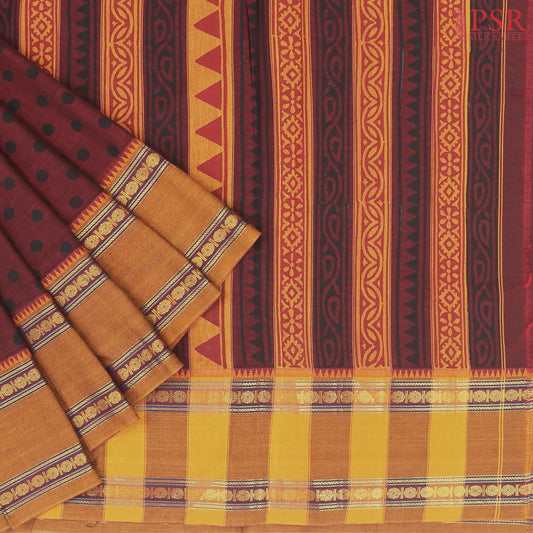 Maroon Silk Cotton Saree