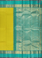 Olive Yellow Kanchipuram Silk Saree