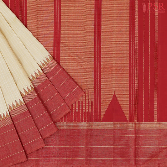 Wheat Beige Kanchipuram Silk Saree