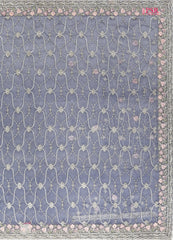 Deep Periwinkle Organza Laser Embroidery Saree