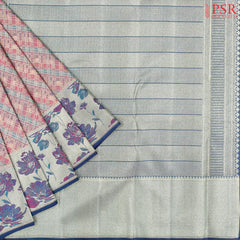 Coral Peach Kanchipuram Jacquard Silk Saree