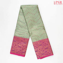Light Green Kanchipuram Jacquard Silk Saree