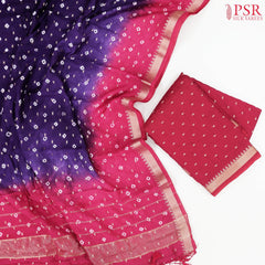 Cerise Pink Assam Silk Dress Material