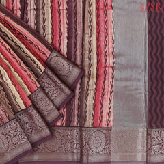 Burgundy Chanderi Silk Cotton Saree