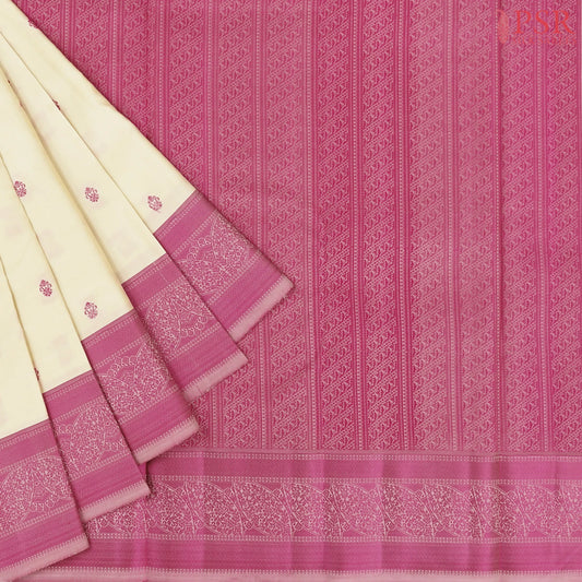Light Beige Fancy Kanchipuram Silk Saree