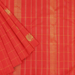 Midnight Blue & Imperial Red Kanchipuram Silk Saree