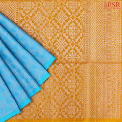 Aqua Blue Soft Silk Saree